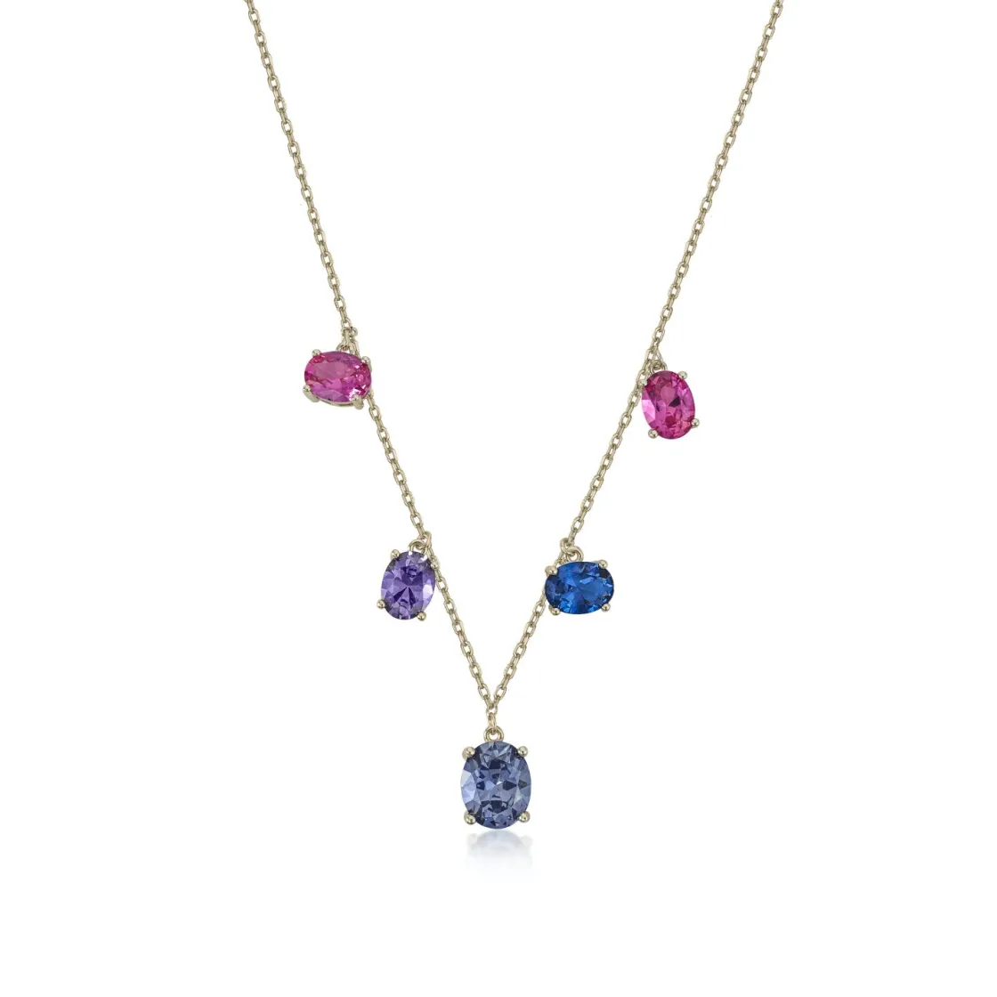 Collares Con Piedras | LINEARGENT Collar con colgantes de piedras de colores.