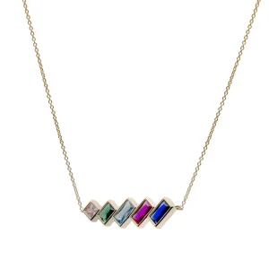 Collares Con Piedras | LINEARGENT Collar con gemas multicolor de diferentes tamaños.