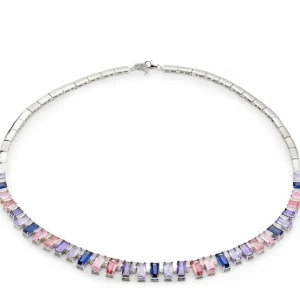 Collares Con Piedras | LINEARGENT Collar con piedras en talla esmeralda multicolor.