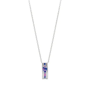 Collares Con Piedras | LINEARGENT Collar con piedras estilo onda en tonos azules