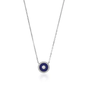 Collar Medalla | LINEARGENT Collar medalla con motivo central de lapislázuli