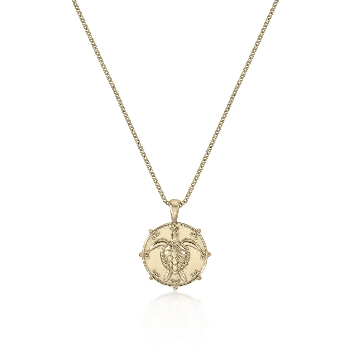 Collar Medalla | LINEARGENT Collar medalla de plata bañada en oro diseño tortuga