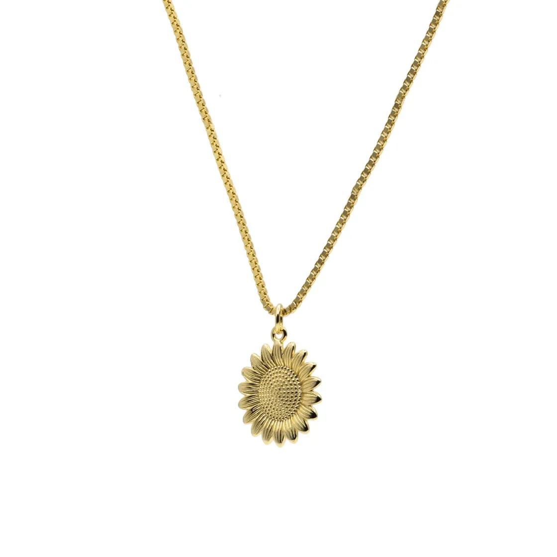 Collar Medalla | LINEARGENT Collar medalla en plata bañada en oro diseño girasol
