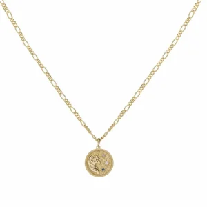 Collar Medalla | LINEARGENT Collar medalla en plata dorada diseño unicornio