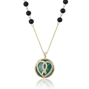 Collar Medalla | LINEARGENT Collar medalla motivo central en forma de corazón y serpiente con circonitas