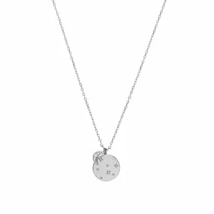 Collar Medalla | LINEARGENT Collar medalla pequeña diseño de destellos y charm de luna