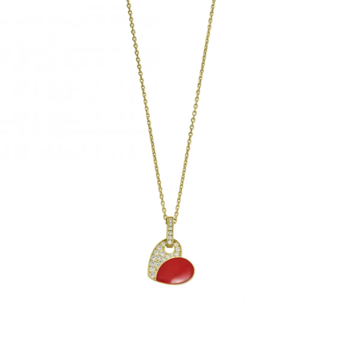 Colgante Brillante | LINEARGENT Collares con colgantes charm de corazón con esmalte