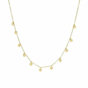 Collares Con Mini Colgantes | Collares Cortos | LINEARGENT Collares con colgantes circulares bañados en oro