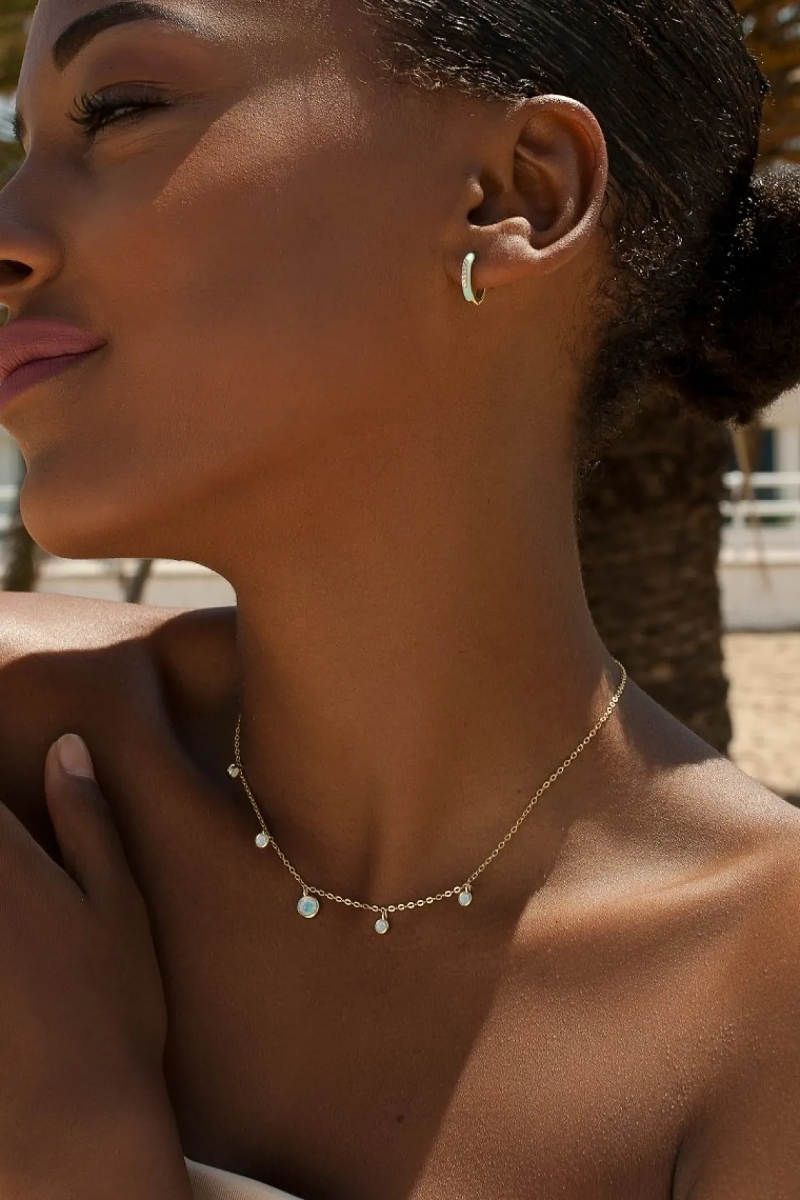Collares Con Mini Colgantes | Collares Cortos | LINEARGENT Collares con colgantes de plata con charm de ópalo