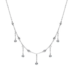 Collares Con Mini Colgantes | Collares Cortos | LINEARGENT Collares con colgantes de plata con diseño de cascada de circonitas