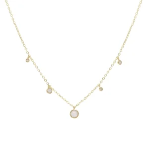 Collares Con Mini Colgantes | Collares Cortos | LINEARGENT Collares con colgantes de plata con diseño de ópalo y circonitas