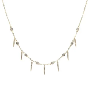 Collares Con Mini Colgantes | Collares Cortos | LINEARGENT Collares con colgantes de plata diseño estalactitas de circonita dorado