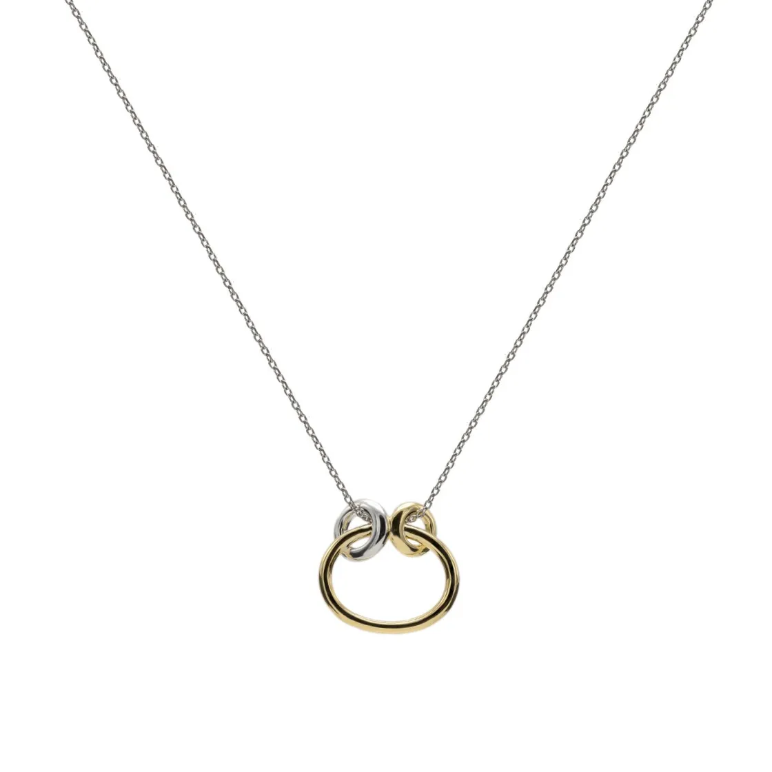 Colgantes Bicolor | LINEARGENT Collares con colgantes diseño aro bañado en oro formado por dos argollas pequeñas en la parte superior