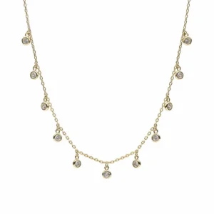 Collares Con Mini Colgantes | Collares Cortos | LINEARGENT Collares con colgantes diseño de circonitas redondas