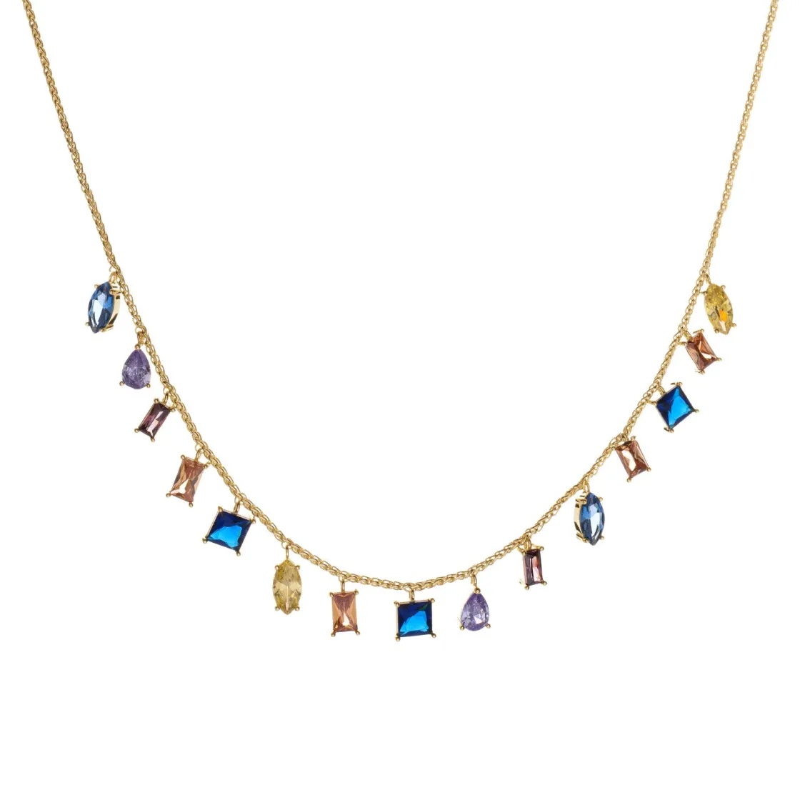 Collares Con Piedras | Collares Cortos | LINEARGENT Collares con colgantes diseño piedras multicolores