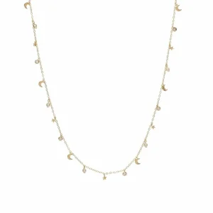 Collares Con Mini Colgantes | Collares Cortos | LINEARGENT Collares con colgantes en plata baño en oro diseño variado