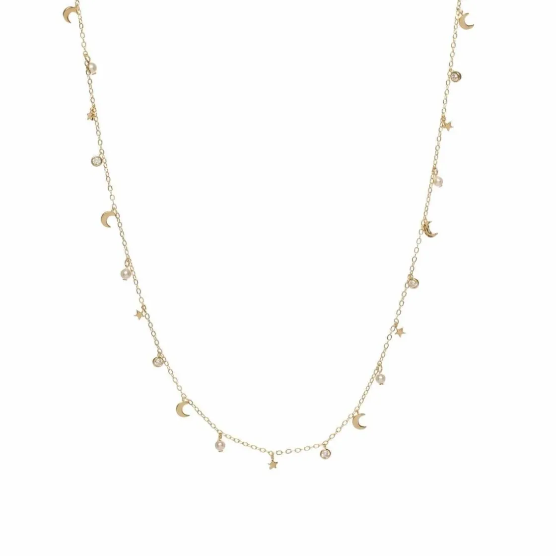 Collares Con Mini Colgantes | Collares Cortos | LINEARGENT Collares con colgantes en plata baño en oro diseño variado