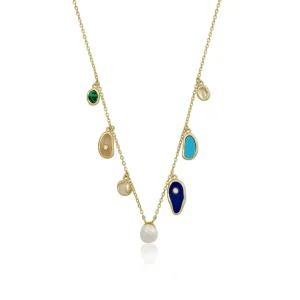 Collares Con Piedras | Colgante Perlas | LINEARGENT Collares con colgantes en plata diseño piedra natural