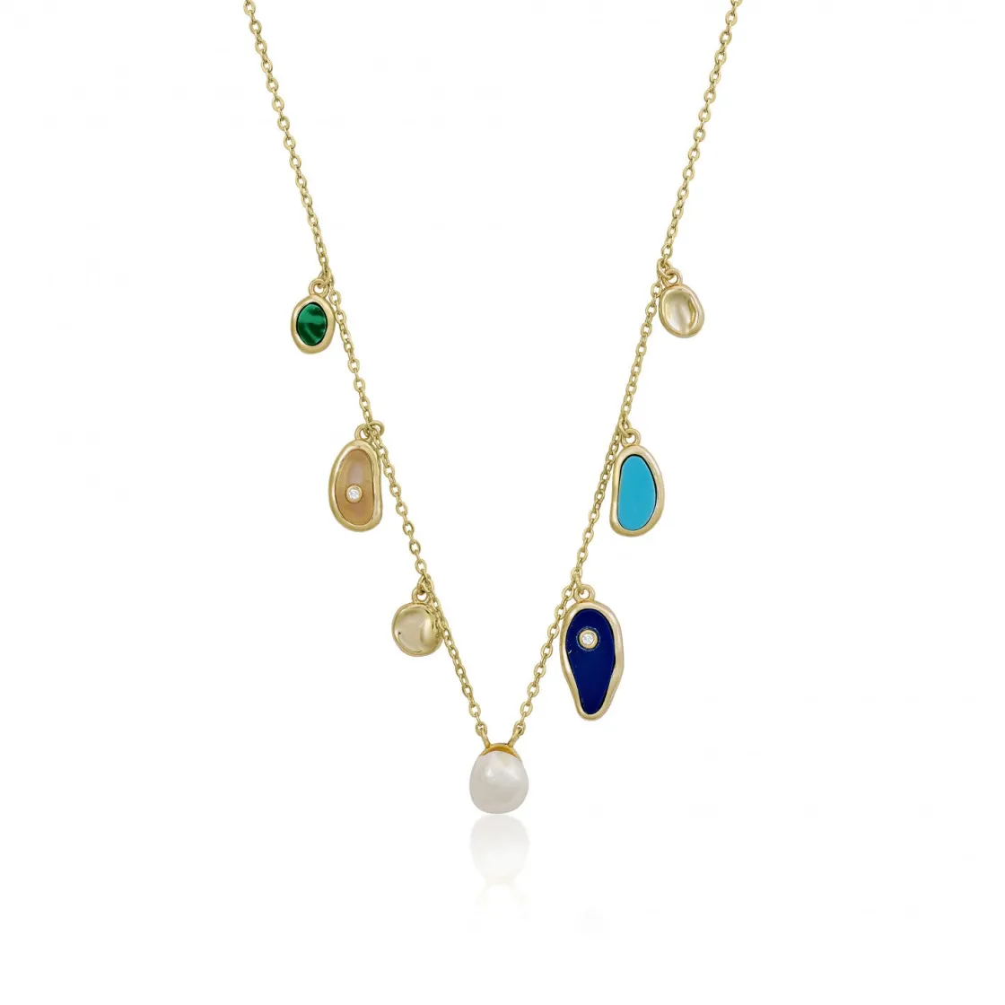 Collares Con Piedras | Colgante Perlas | LINEARGENT Collares con colgantes en plata diseño piedra natural