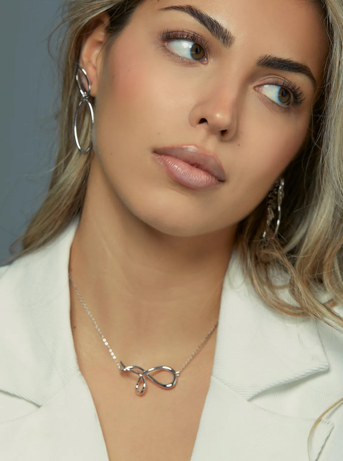 Collares Plata Originales | LINEARGENT Collares con colgantes en plata estilo liquido entrelazado