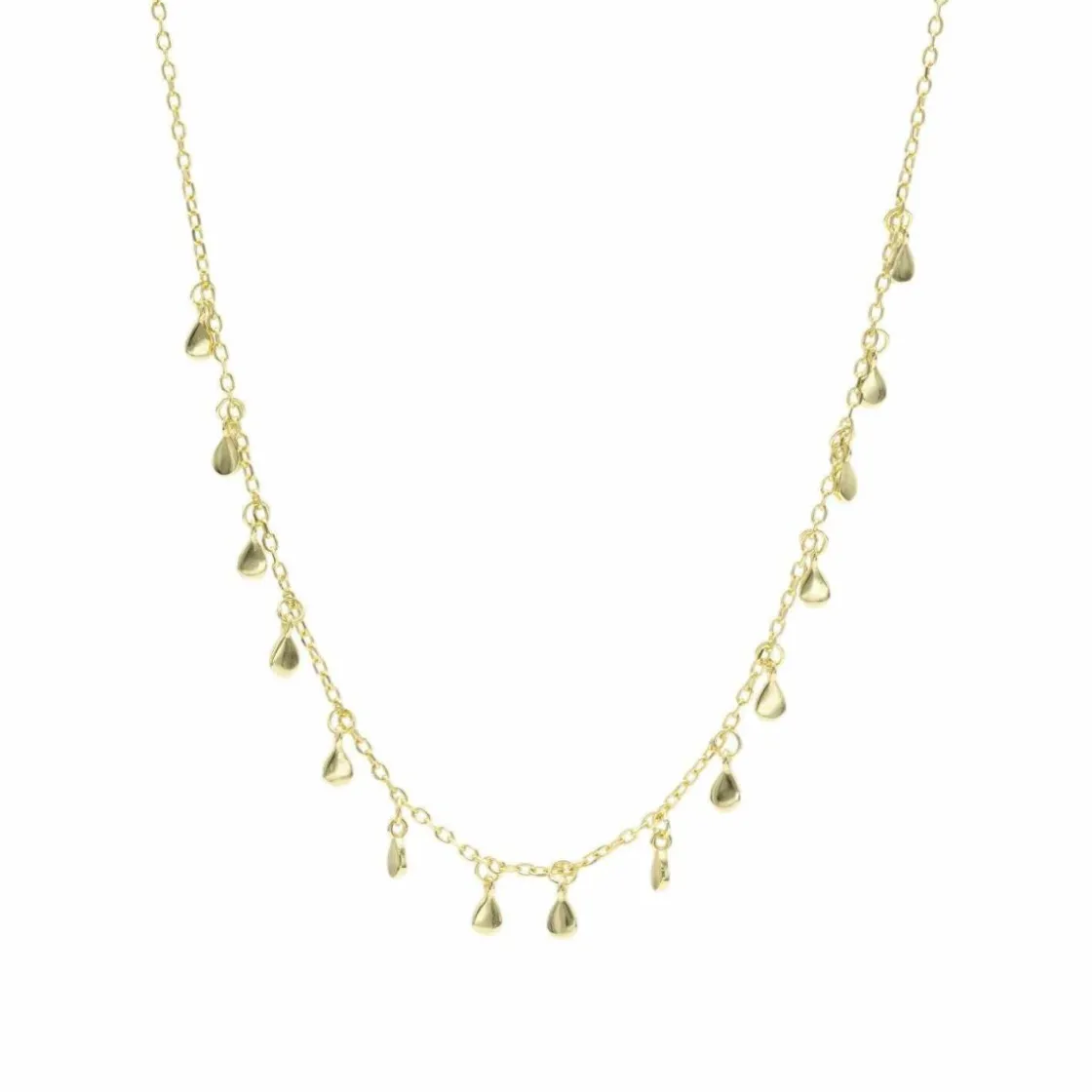 Collares Con Mini Colgantes | Collares Cortos | LINEARGENT Collares con colgantes plata baño en oro diseño lágrimas