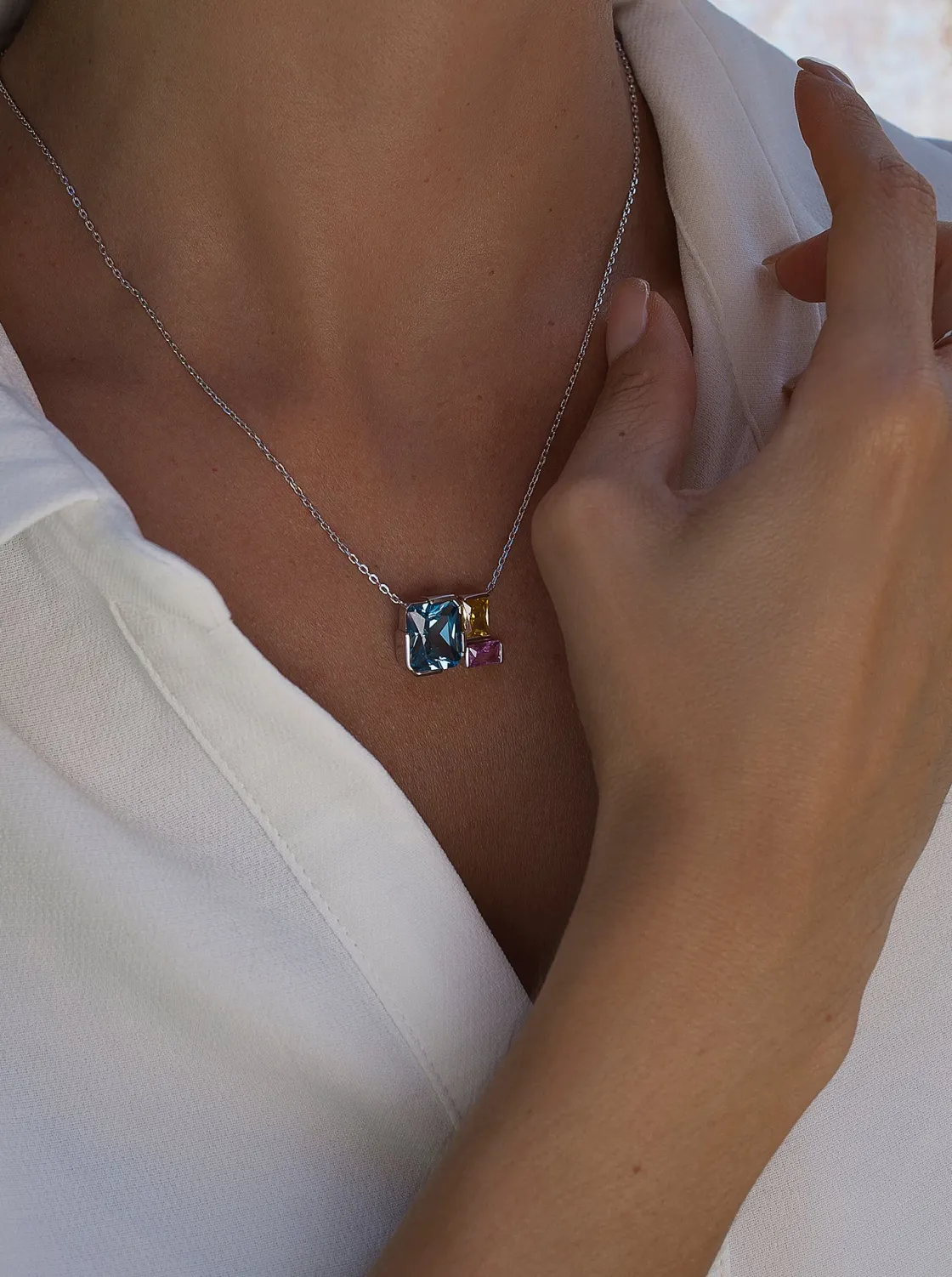 Collares Con Piedras | LINEARGENT Collares con piedras de colores talla esmeralda