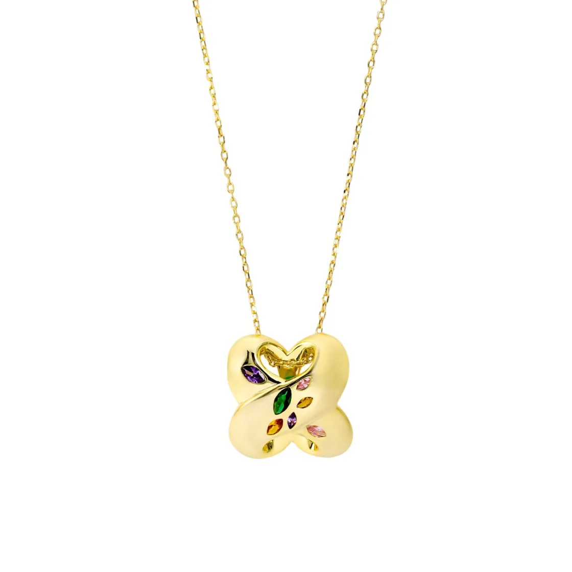 Collares Con Piedras | LINEARGENT Collares con piedras con diseño cruzado en dorado