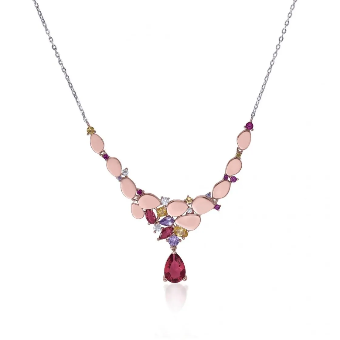 Collares Con Piedras | LINEARGENT Collares con piedras de colores combinados con plata rosé