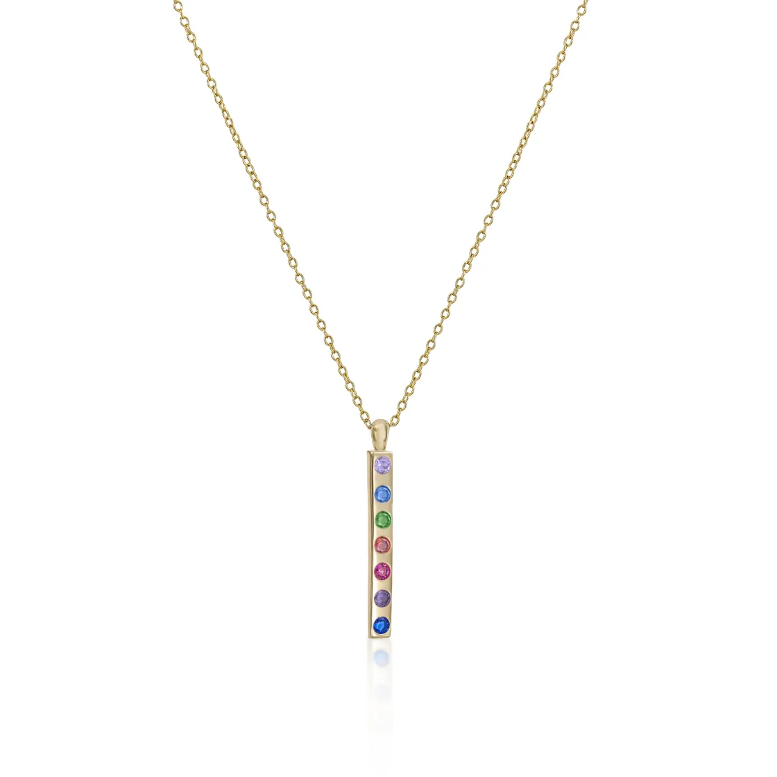 Collares Cortos | LINEARGENT Collares con piedras de plata diseño gemas multicolor