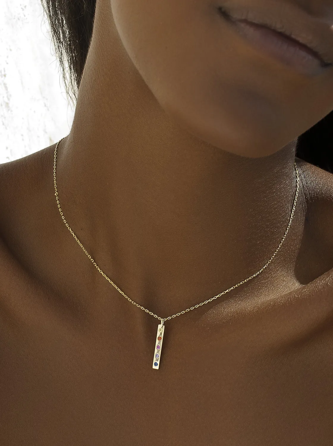 Collares Cortos | LINEARGENT Collares con piedras de plata diseño gemas multicolor