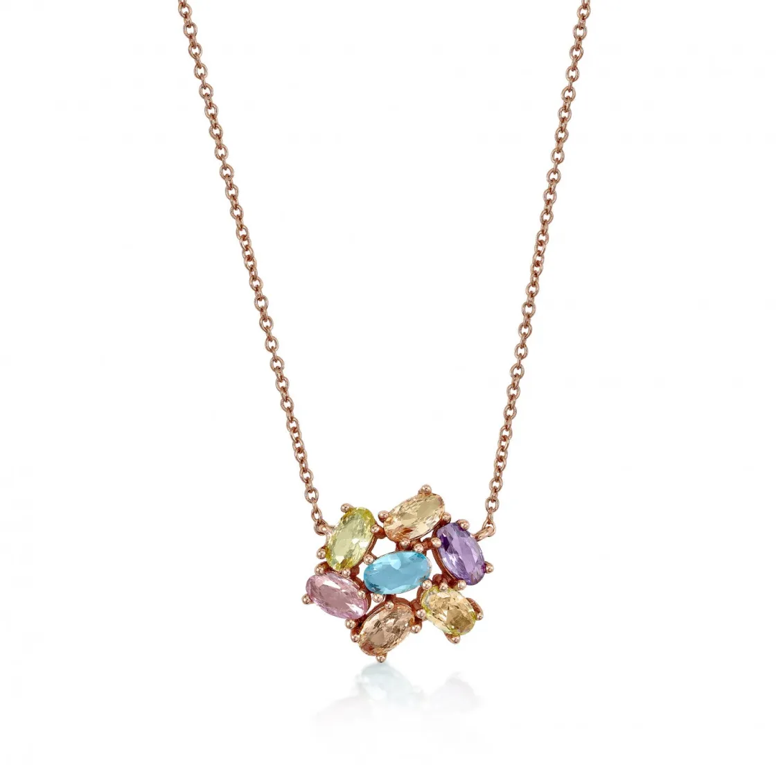 Collares Con Piedras | LINEARGENT Collares con piedras diseño de gemas multicolores