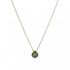 Collares Con Piedras | Colgantes Pequeños | LINEARGENT Collares con piedras diseño de gota con esmalte verde