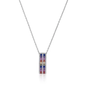 Collares Con Piedras | LINEARGENT Collares con piedras diseño doble raíl multicolor
