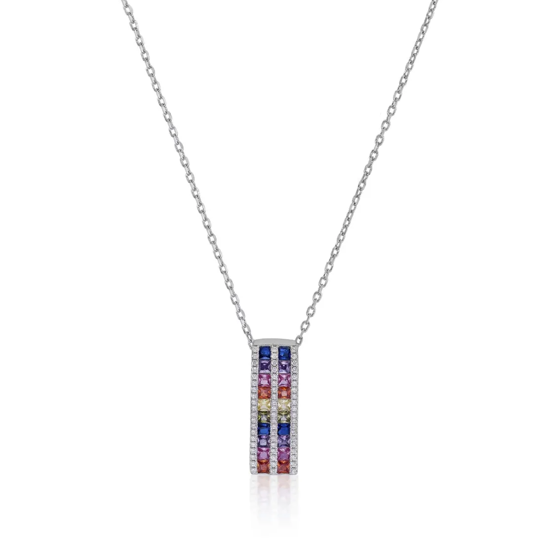 Collares Con Piedras | LINEARGENT Collares con piedras diseño doble raíl multicolor