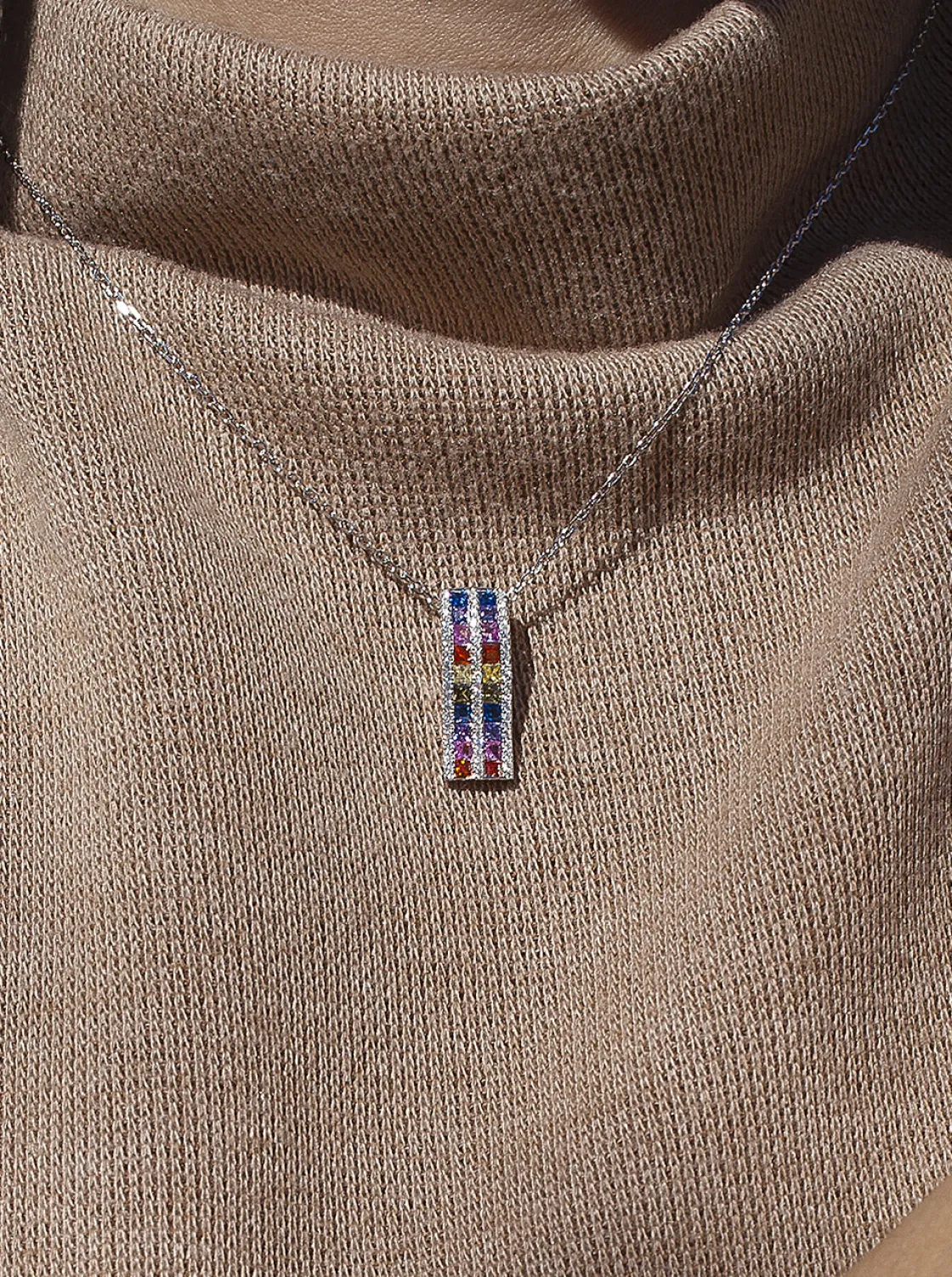 Collares Con Piedras | LINEARGENT Collares con piedras diseño doble raíl multicolor