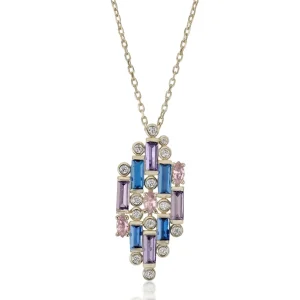 Collares Con Piedras | LINEARGENT Collares con piedras diseño mosaico multicolor
