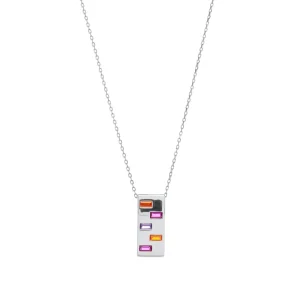 Collares Con Piedras | LINEARGENT Collares con piedras diseño rectangular tonos brillantes