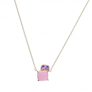 Collares Con Piedras | LINEARGENT Collares con piedras en plata baño en rosa tono rosa