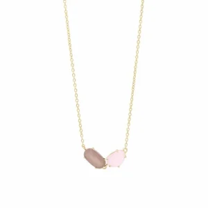 Collares Con Piedras | LINEARGENT Collares con piedras en plata baño oro doble piedra