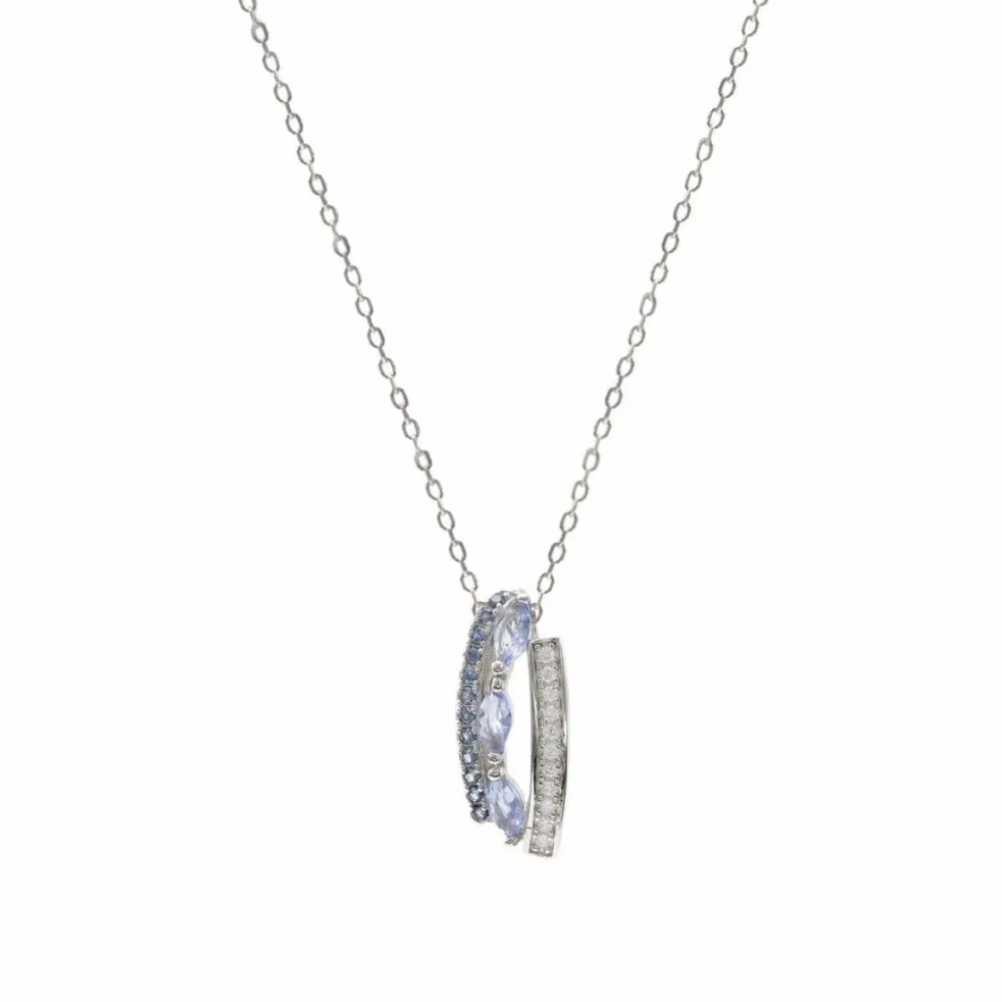 Collares Con Piedras | LINEARGENT Collares con piedras en plata diseño aquamarine y circonitas