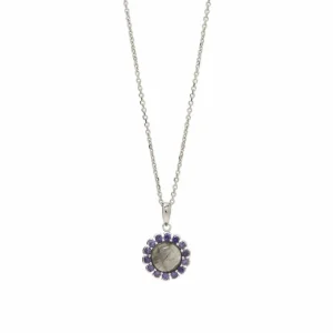 Collares Con Piedras | LINEARGENT Collares con piedras en plata diseño flor tono verde