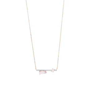 Collares Con Piedras | LINEARGENT Collares con piedras en plata diseño lineal rosa claro