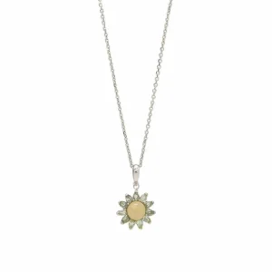 Collares Con Piedras | LINEARGENT Collares con piedras en plata diseño solar tono amarillo
