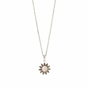 Collares Con Piedras | LINEARGENT Collares con piedras en plata diseño solar tono rosa