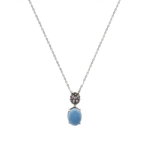 Collares Con Piedras | Collares Cortos | LINEARGENT Collares con piedras en tono navyblue y circonitas de colores