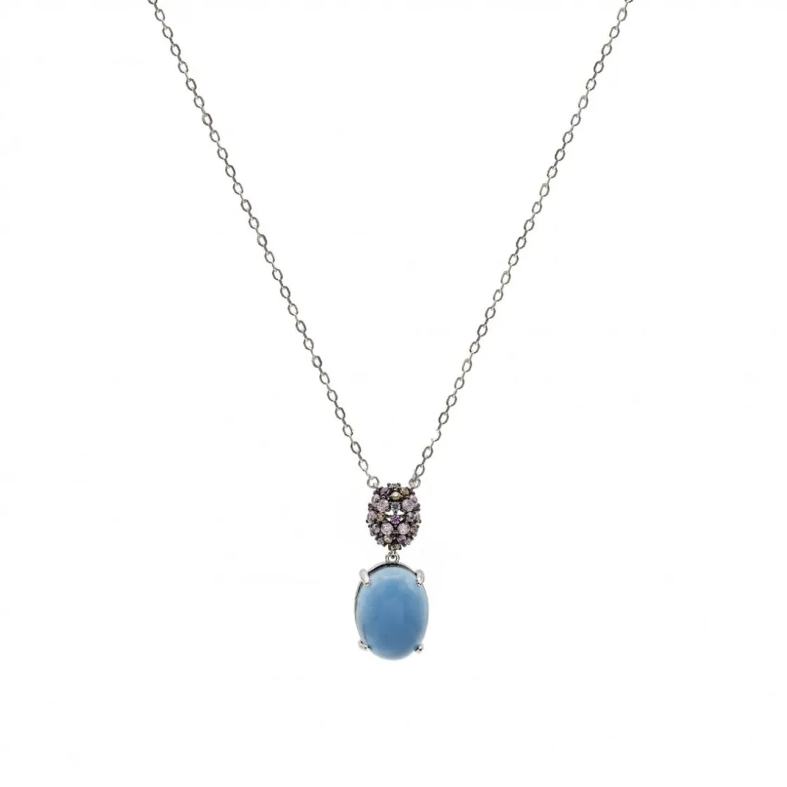 Collares Con Piedras | Collares Cortos | LINEARGENT Collares con piedras en tono navyblue y circonitas de colores