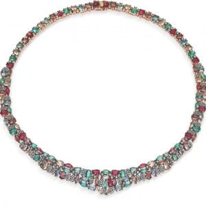 Collares Con Piedras | LINEARGENT Collares con piedras multicolores cortos con circonitas