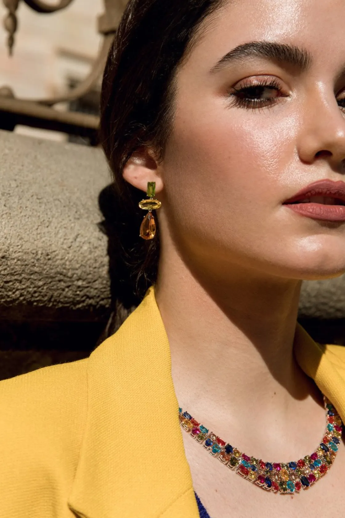 Collares Con Piedras | LINEARGENT Collares con piedras multicolores cortos con circonitas