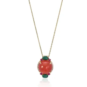 Collares Con Piedras | LINEARGENT Collares con piedras semipreciosas en tonos naranjas y circonitas