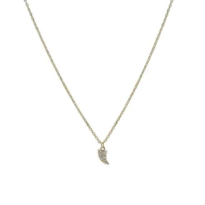 Colgantes Pequeños | Collares Cortos | LINEARGENT Collares cortos charm de cuerno con circonitas